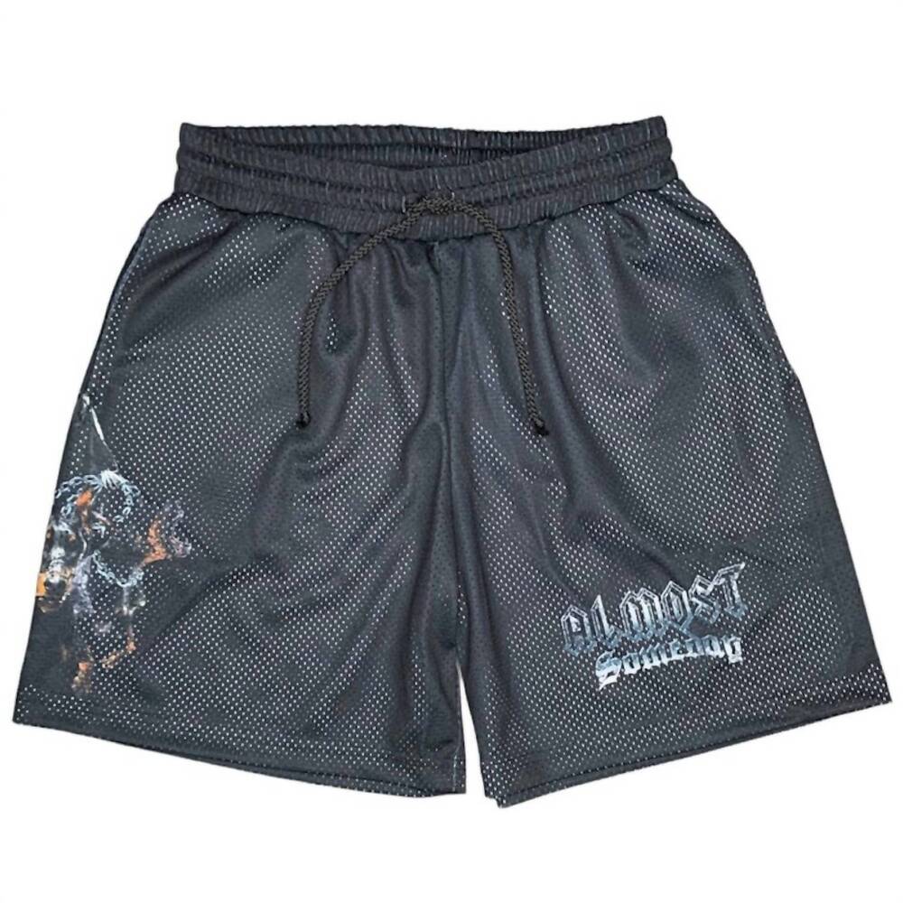NEW ALMOST SOMEDAY mens' chain shorts in black